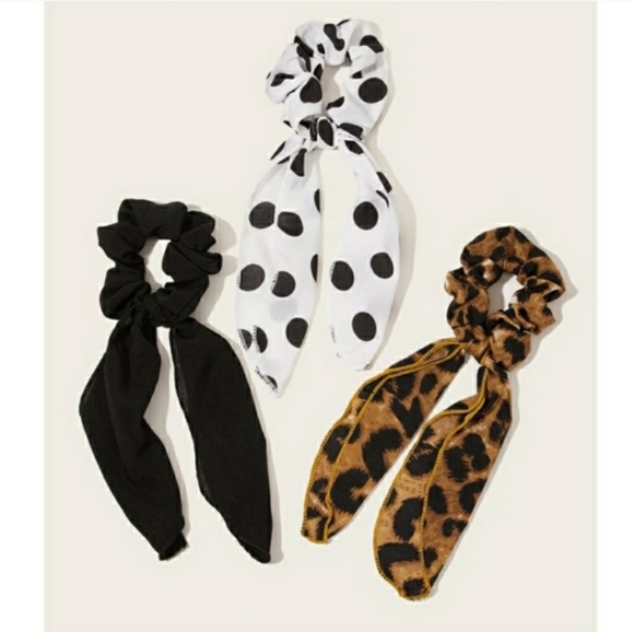 3 Piece Scrunchie Scarf Hair Ties - Picture 1 of 2
